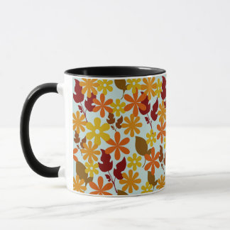 Mug Warm Winter Floral Pattern – Cozy Retro Flower 