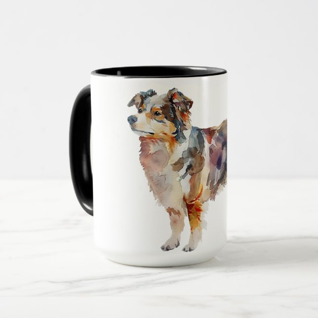 Mug Watercolor Anglais Shepherd (Devant gauche)