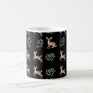 Mug Watercolor Baby Deer et Motif Feuille