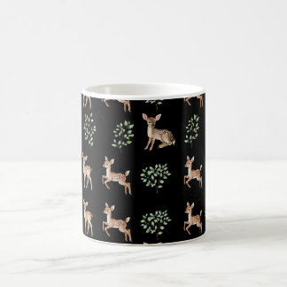 Mug Watercolor Baby Deer et Motif Feuille