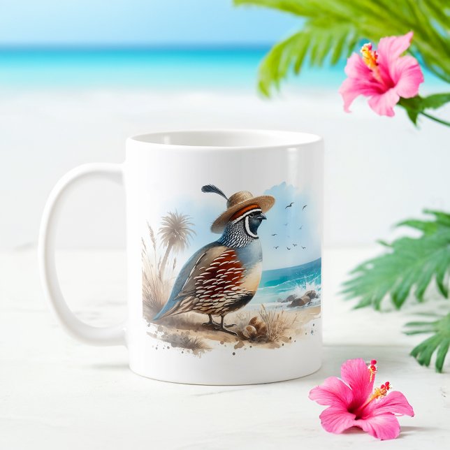 Mug Watercolor California Quail (Créateur téléchargé)