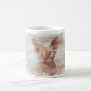Mug Watercolor. de chat de Sphynx