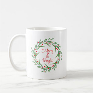 Mug Watercolor Feuilles & Berries Wreath