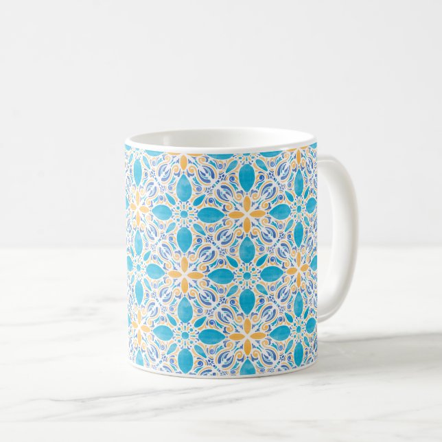 Mug Watercolor Geo _ Summer (Devant droit)