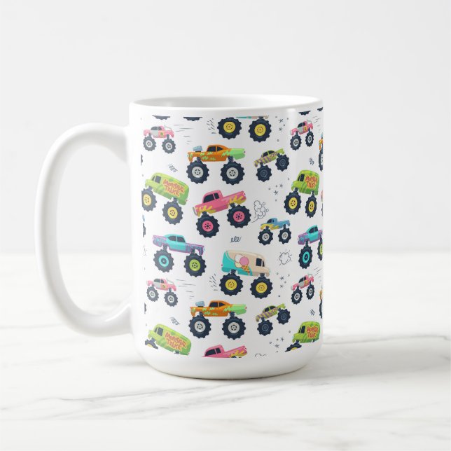 Mug Watercolor Monster Car Trucks kids (Gauche)