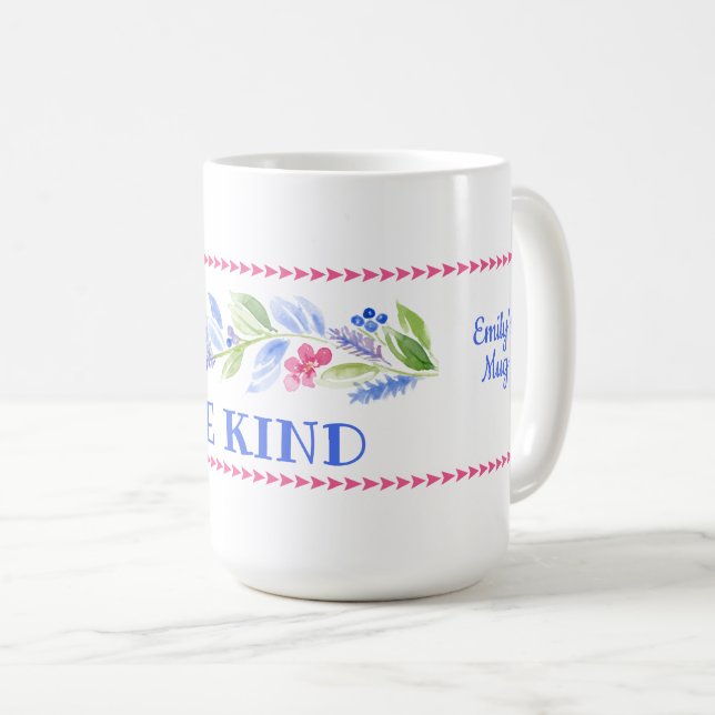 Mug Watercolor Pastel Floral BE KIND (Devant droit)