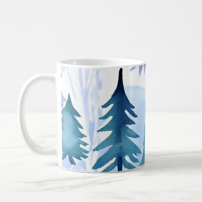 Mug Watercolor Winter Forest Motif sans joint (Gauche)