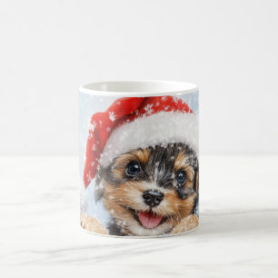 Mug Watercolor Winter Wonderland Père Noël Puppy