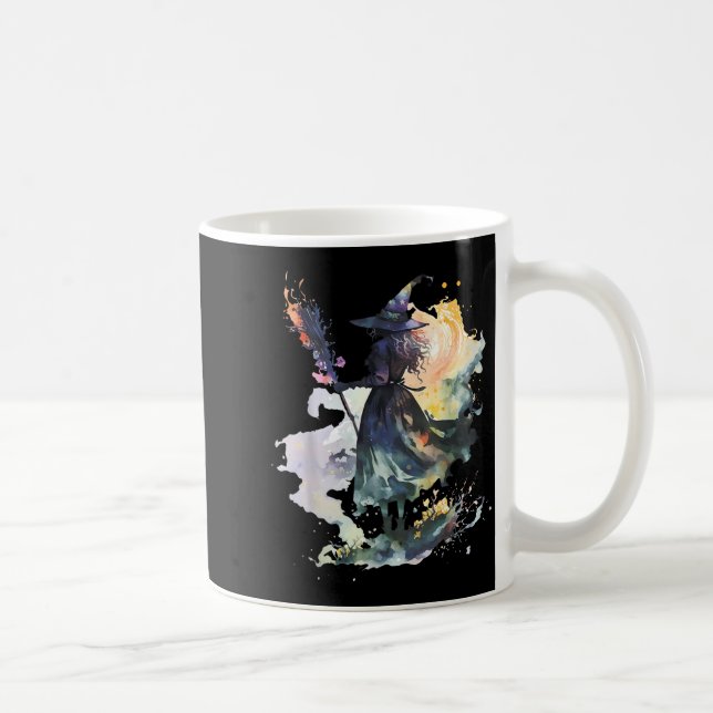 Mug Watercolor Witch Halloween Fall Autumn Art Paintin (Droite)