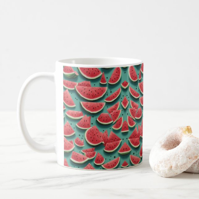 Mug Watermelon Motif Bright and Fresh Red Watermelon (Avec donut)
