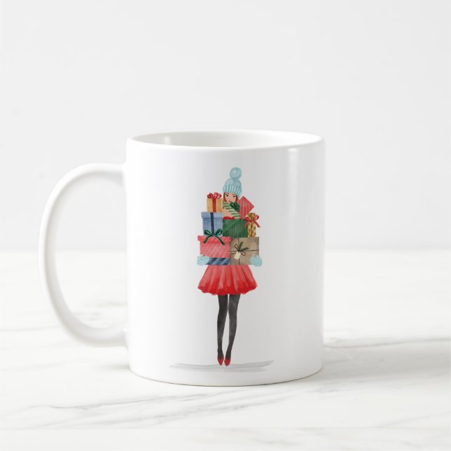 Mug Waterolor Christmas Lovin' Girl Livraison présente (Gauche)
