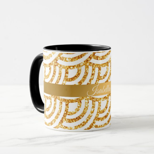 Mug Wave Gold Sun Parties scintillant Boho Populaire C (Devant gauche)