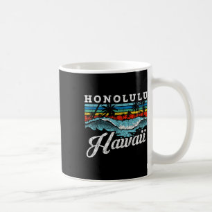 Mug Waves Beach Honolulu Hawaiian Summer Surfing Retro
