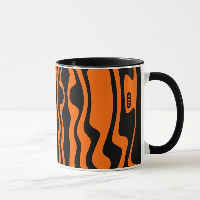 Mug Wavey Stripey - noir et orange (Droite)