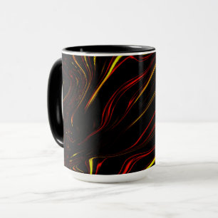 Mug Wavy rouge or longues traces sur arrière - plan no