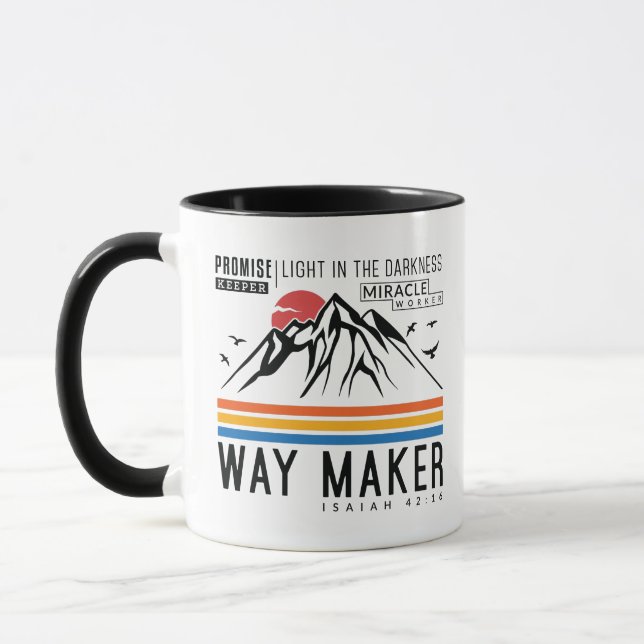 Mug Way Maker Promesse Keeper Miracle Worker Christian (Gauche)