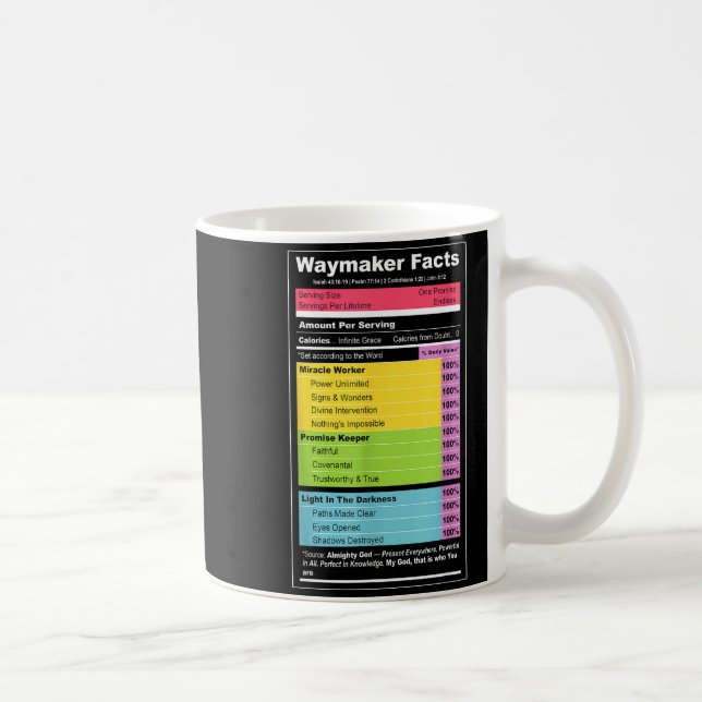 Mug Waymaker Facts Christian Tee _ Faith Nutrition Lab (Droite)