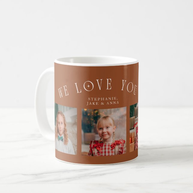 Mug We Love You Grandpa 4-Photo Terracotta (Devant gauche)