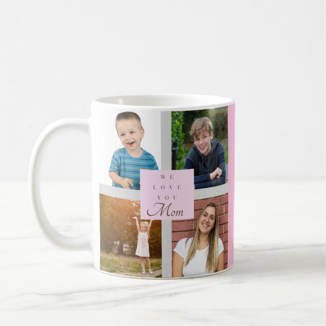 Mug We Love You Mom Photo Collage (Gauche)