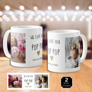 Mug We Love You Pop Pop 2 Photo Collage Grand-père
