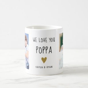 Mug We Love You Poppa 3 Photo Collage Grand-père