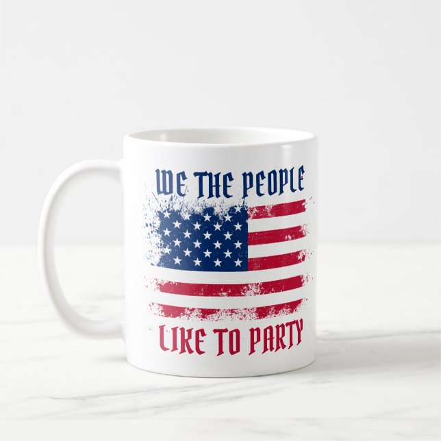 Mug We people Funny Distressed USA Drapeau Juillet 4 (Gauche)