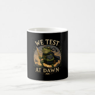 Mug We Test At Dawn Funny School Frog Teacher Student 
