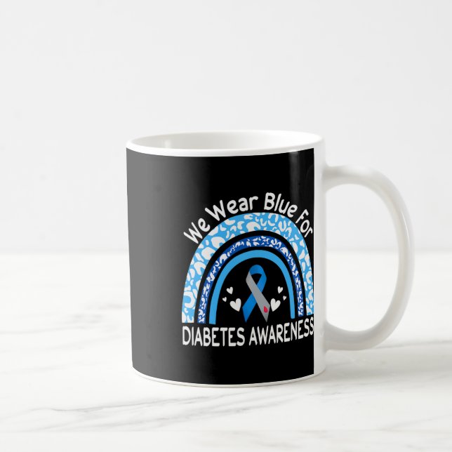 Mug We Wear Blue For Diabetes Awareness Rainbow Leopar (Droite)