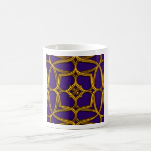 Mug Weave Celtique Or Sur Arrière - plan Violet (Centre)