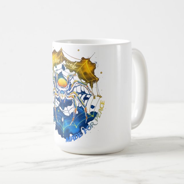 Mug Web de l'araignée ukrainienne - Fabriqué pour la p (Devant droit)