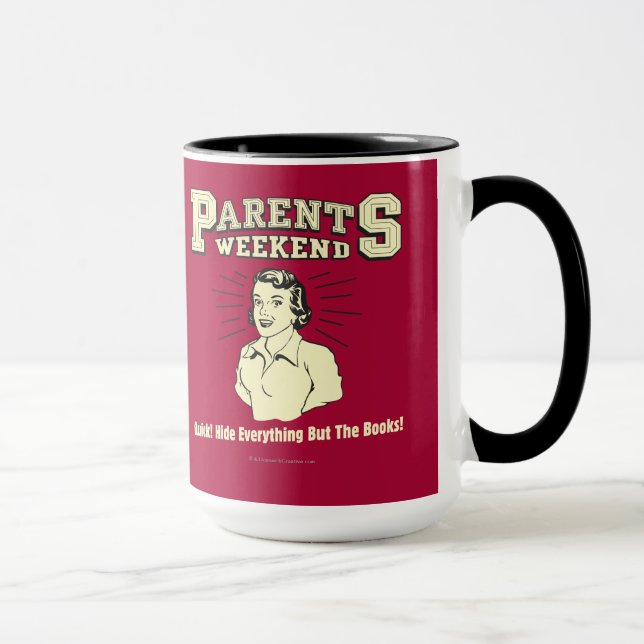 Mug Week-end Parents : Tout cacher (Droite)