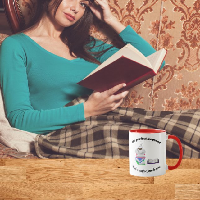 Mug Week-end parfait - Livres, café, pas de drame (Créateur téléchargé)