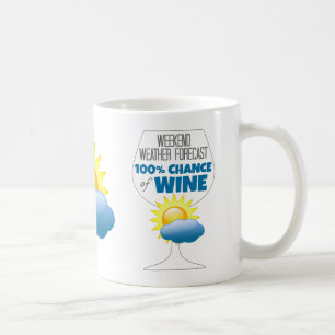 Mug Weekend Météo Prévision Soleil 100% Chance de Vin