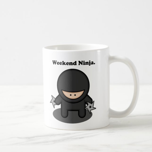 Mug Weekend Ninja Drôle mignon Japon Dessin (Droite)