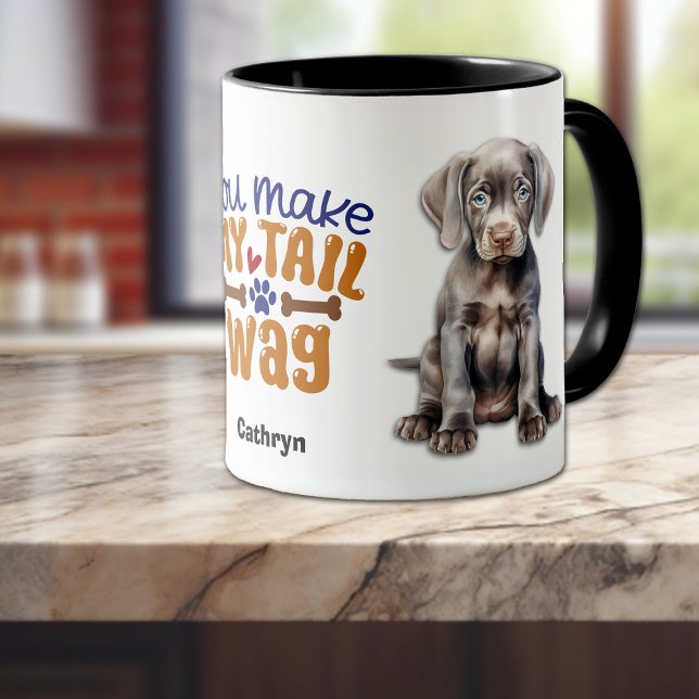 Mug Weimaraner Chiot Vous Faites Mon Baguette De Queue (Créateur téléchargé)