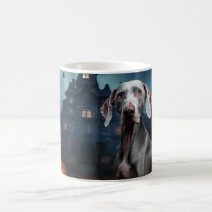 Mug Weimaraner Halloween effroi