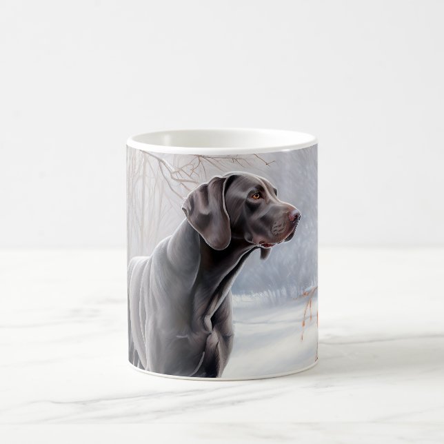 Mug Weimaraner Laisser Neige Noël (Centre)