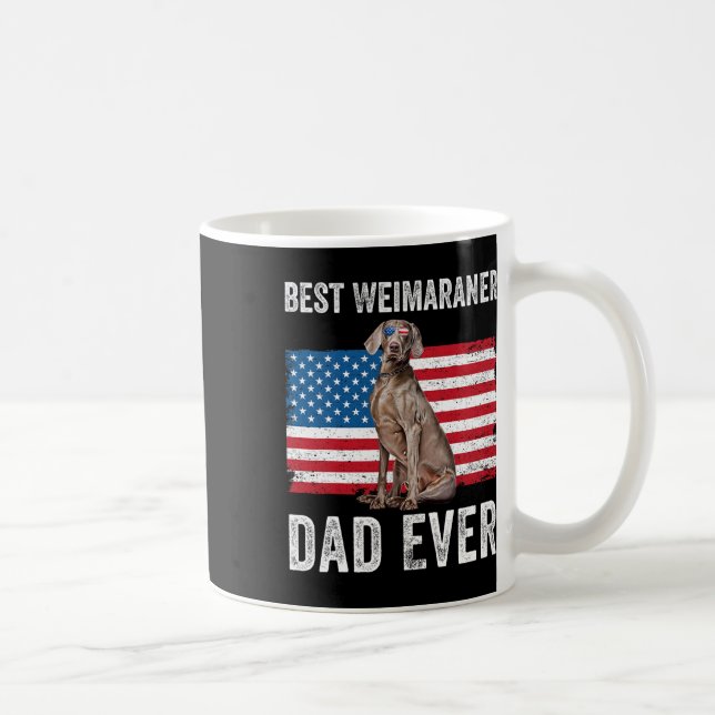 Mug Weimaraner Papa Américain Drapeau Propriétaire Amo (Droite)