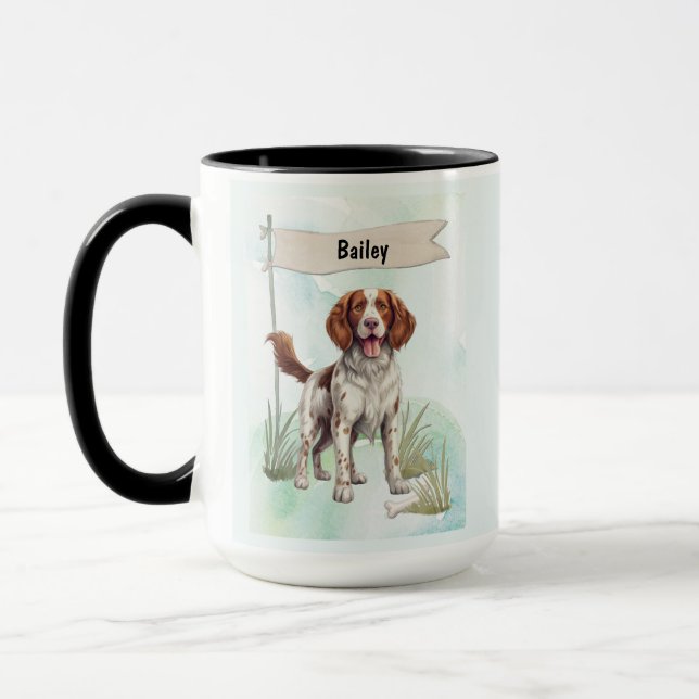 Mug Welsh Springer Spaniel Aquarelle Chien Personnalis (Gauche)