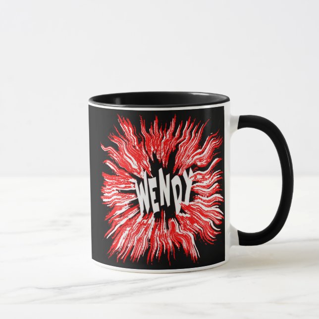 Mug Wendy Name Star en rouge (Droite)
