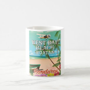 Mug West Bay Beach, Roatán Honduras affiche de voyage