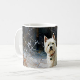Mug West Highland White Terrier Laissons neiger Noël