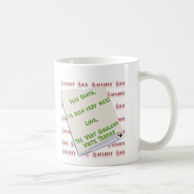 Mug West Highland White Terrier Naughty ou Nice (Droite)