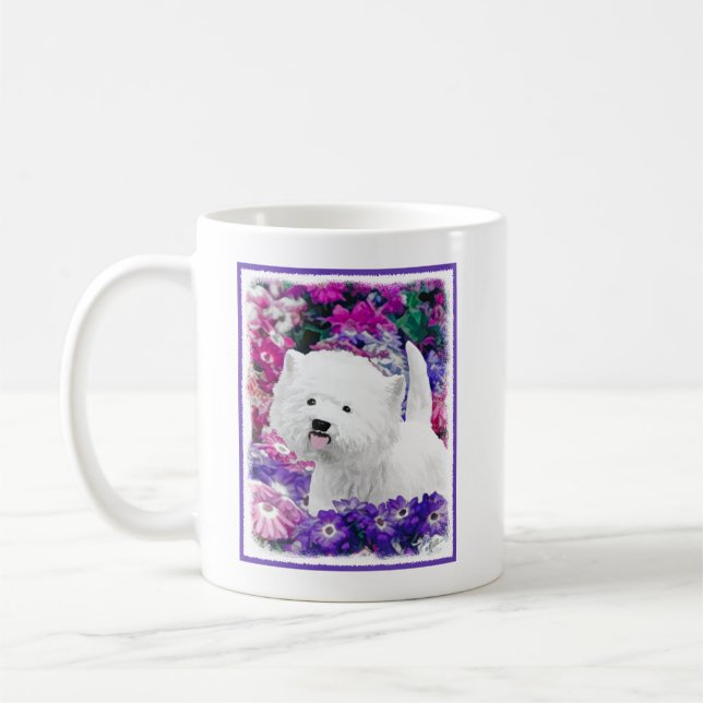 Mug West Highland White Terrier Peinture Chien Art (Gauche)