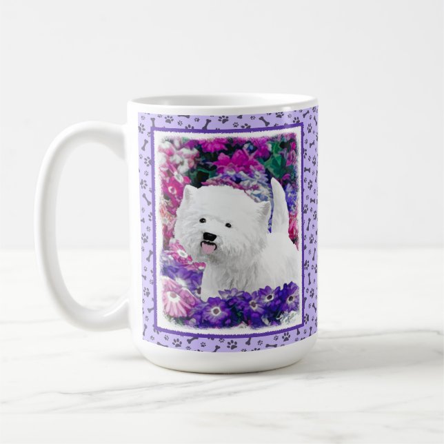 Mug West Highland White Terrier Peinture Chien Art (Gauche)