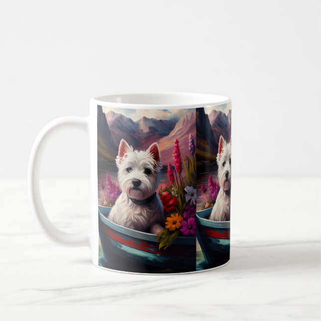Mug West Highland White Terrier sur un bateau (Gauche)