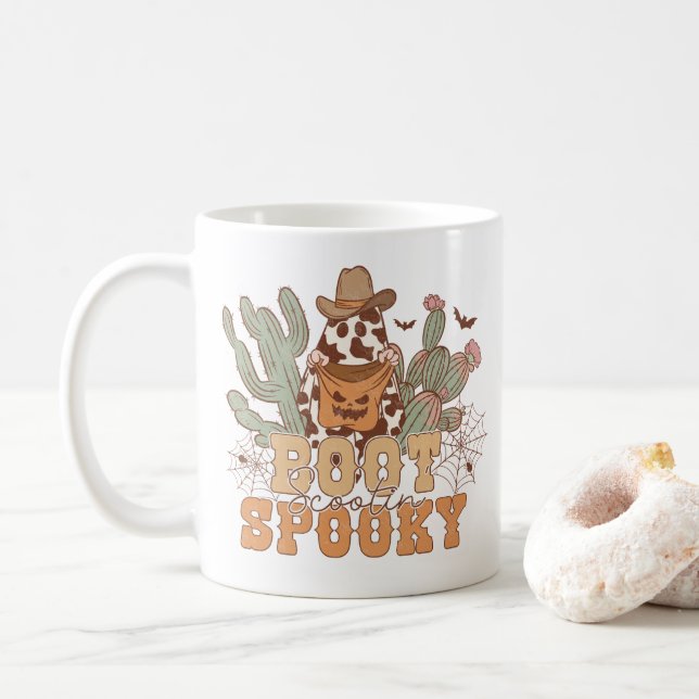 Mug Western Cowboy Boot Scootin Éffrayant Halloween (Avec donut)