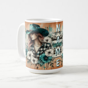 Mug Western Cowgirl Floral Customisé