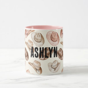 Mug Western Cowgirl Pink Casquettes Brown