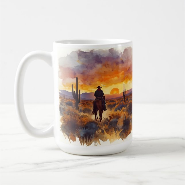 Mug Western Desert Landcape Cowboy (Gauche)